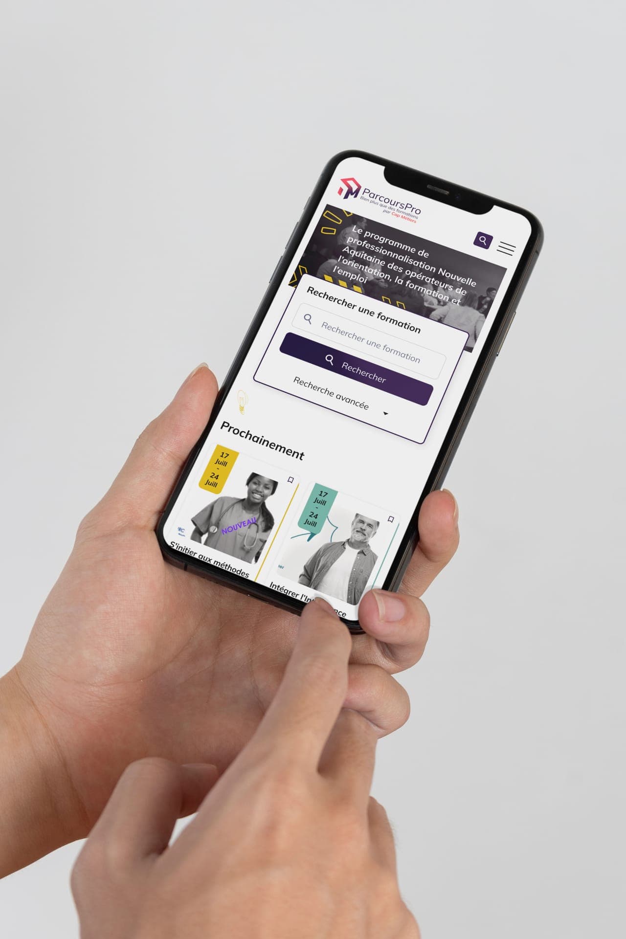 Mockup mobile ParcoursPro