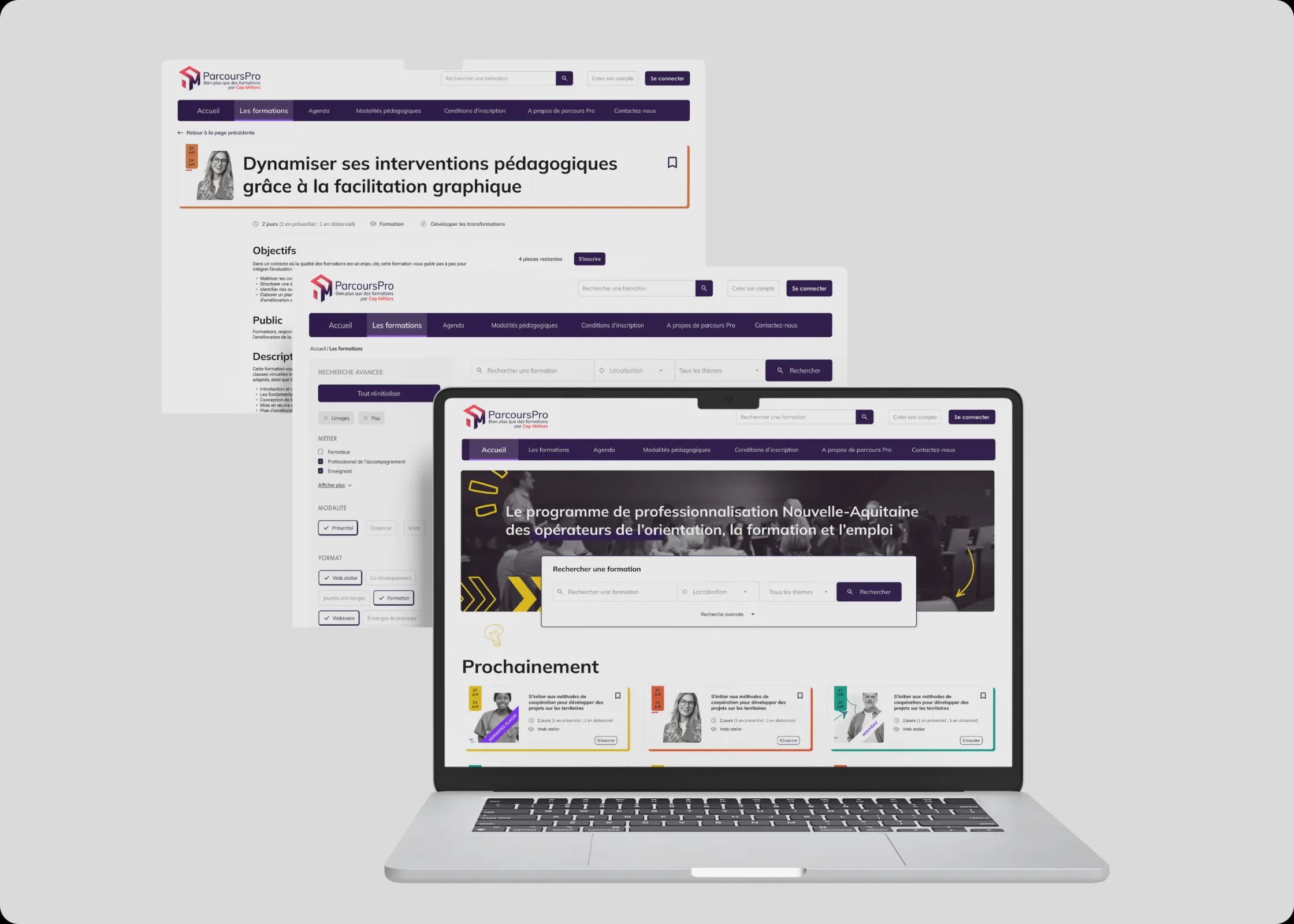 Mockup desktop ParcoursPro